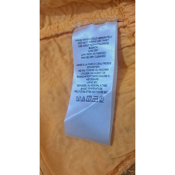 Anthropologie Pilcro Womens Xl Smocked Cami Orange Cropped Shirt Top - Picture 6 of 7